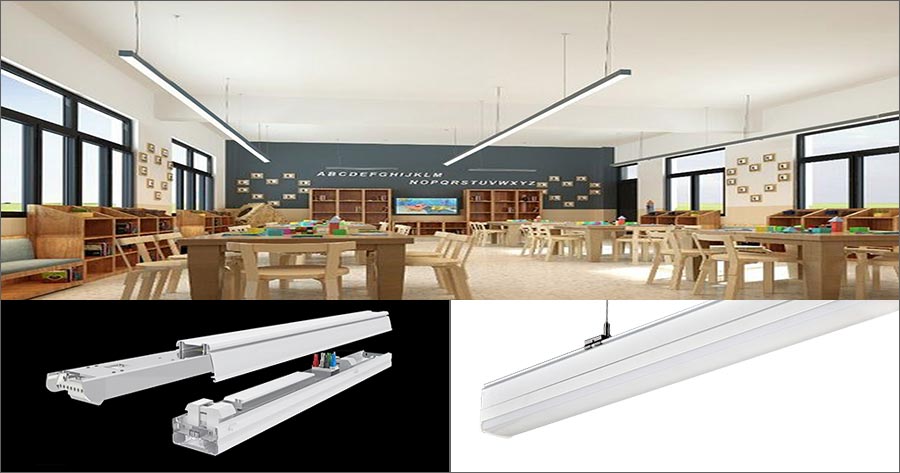 Linear LED Lighting System Application in Classroom